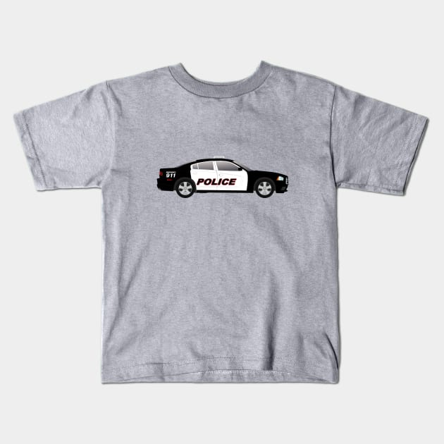 USA Police Car Kids T-Shirt by BassFishin